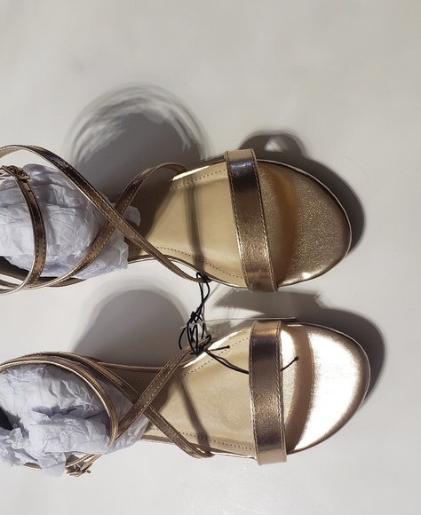 Metallic Strappy Flat Sandal - Picture 2 of 5